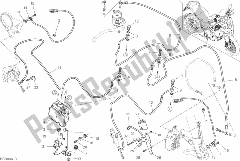 All parts for the Braking System Abs of the Ducati Multistrada 1260 S Grand Tour USA 2020